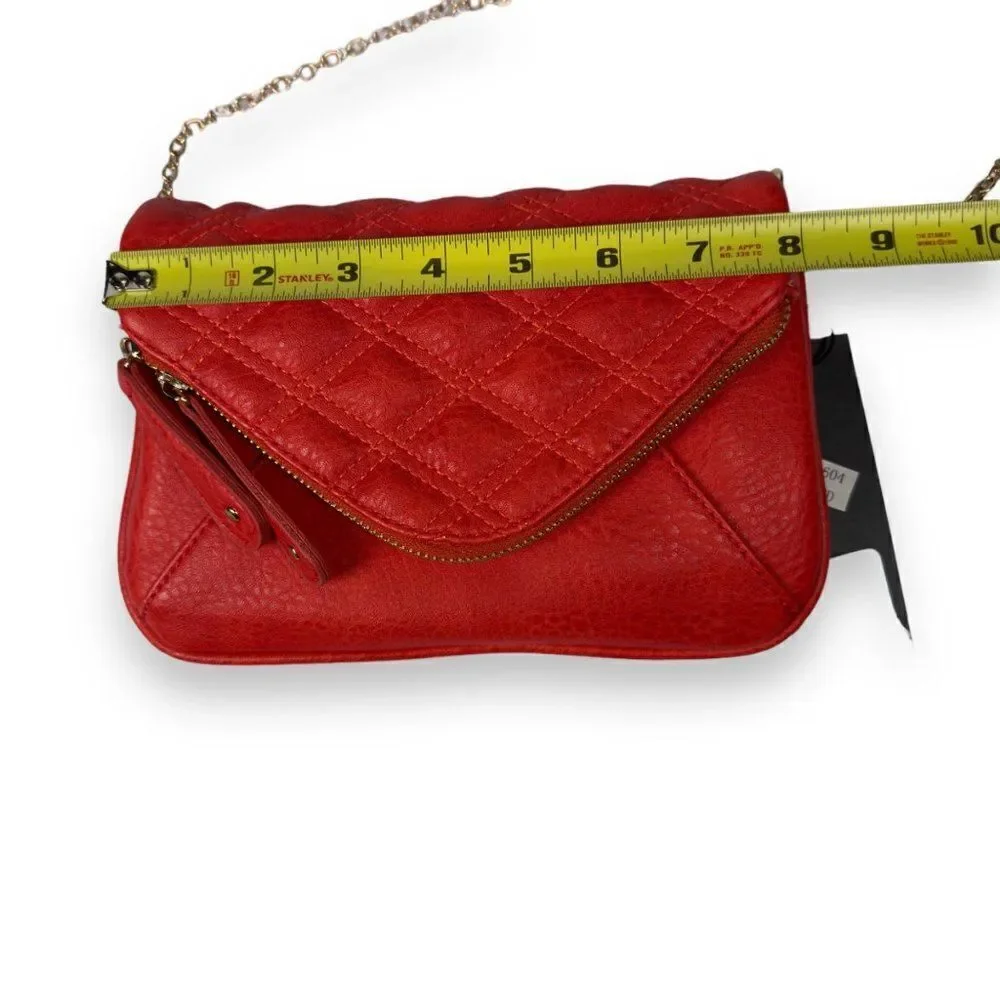 Street Level Quilted Vegan Faux‎ Leather Crossbody Bag 